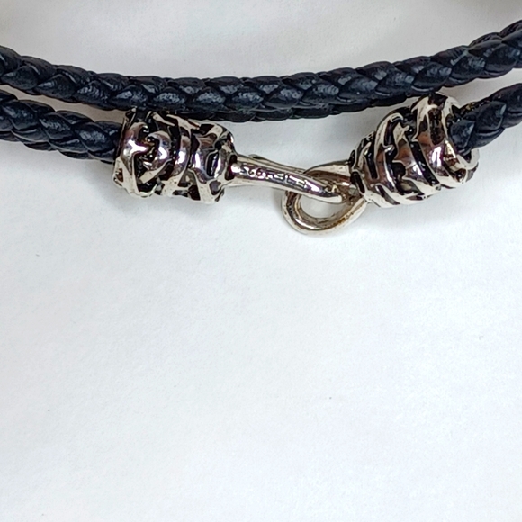 Effy Sterling Silver & Braided Leather Wrap Bracelet - Picture 2 of 2